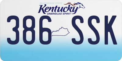 KY license plate 386SSK