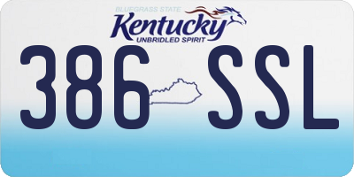 KY license plate 386SSL