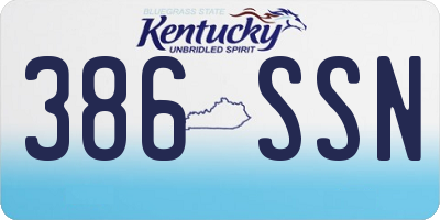 KY license plate 386SSN