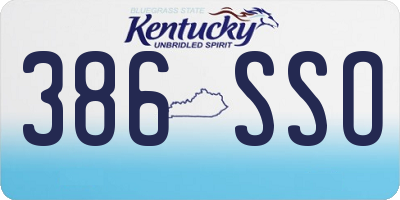 KY license plate 386SSO