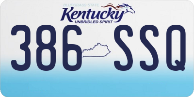 KY license plate 386SSQ
