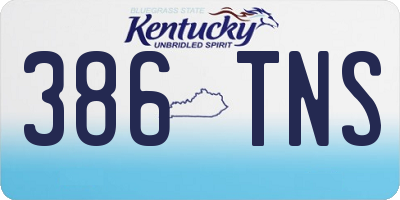 KY license plate 386TNS