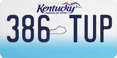 KY license plate 386TUP