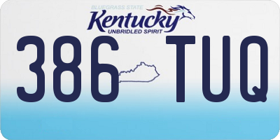 KY license plate 386TUQ