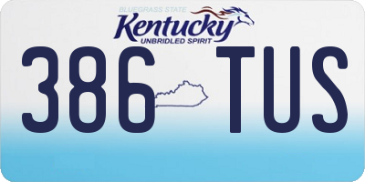 KY license plate 386TUS