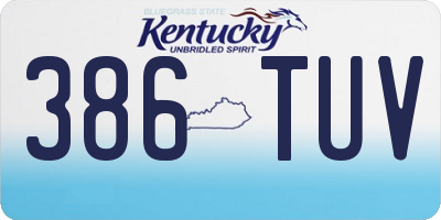 KY license plate 386TUV