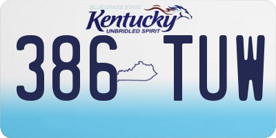 KY license plate 386TUW