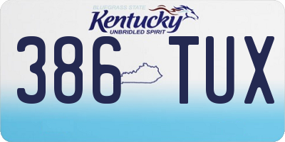 KY license plate 386TUX