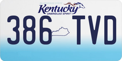 KY license plate 386TVD