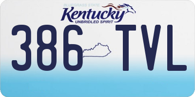 KY license plate 386TVL