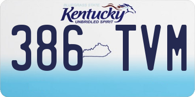 KY license plate 386TVM