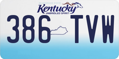 KY license plate 386TVW