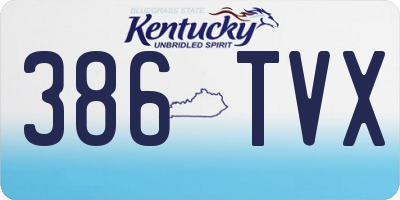 KY license plate 386TVX