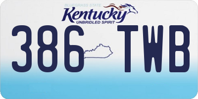 KY license plate 386TWB