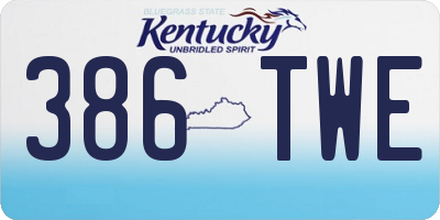 KY license plate 386TWE