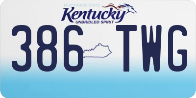 KY license plate 386TWG