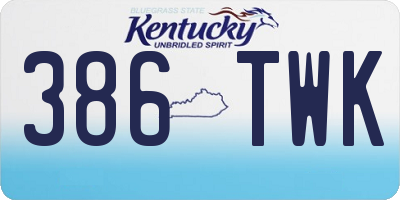 KY license plate 386TWK