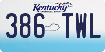 KY license plate 386TWL