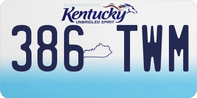 KY license plate 386TWM