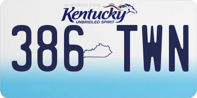 KY license plate 386TWN