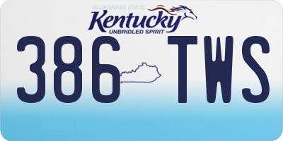KY license plate 386TWS