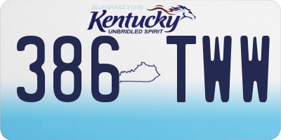 KY license plate 386TWW