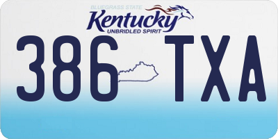 KY license plate 386TXA