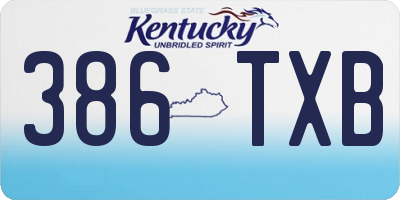 KY license plate 386TXB