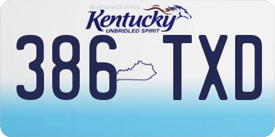 KY license plate 386TXD