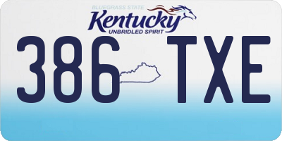 KY license plate 386TXE