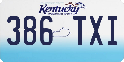 KY license plate 386TXI