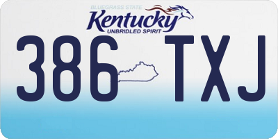 KY license plate 386TXJ