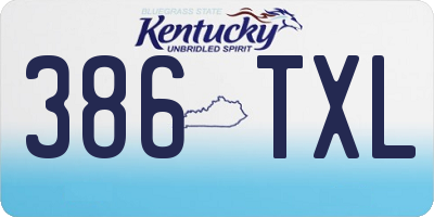 KY license plate 386TXL