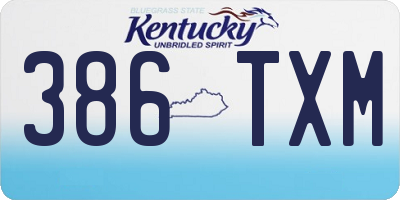 KY license plate 386TXM