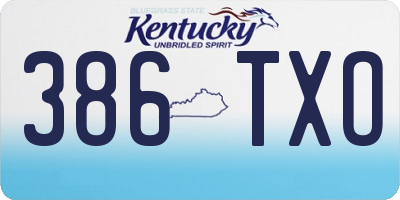 KY license plate 386TXO