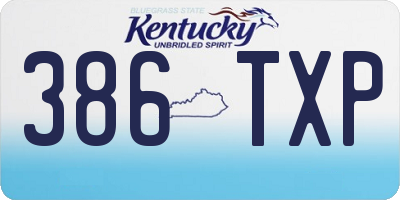 KY license plate 386TXP