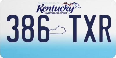 KY license plate 386TXR