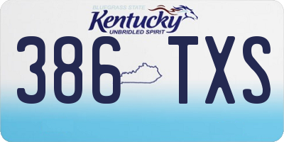 KY license plate 386TXS