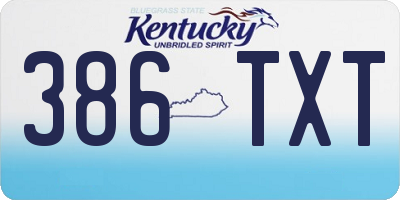 KY license plate 386TXT