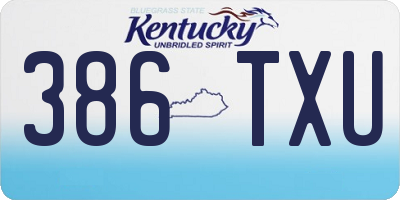 KY license plate 386TXU