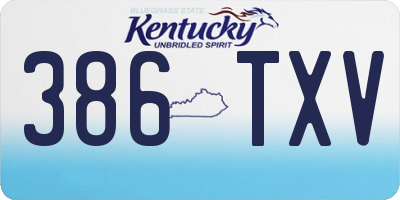 KY license plate 386TXV