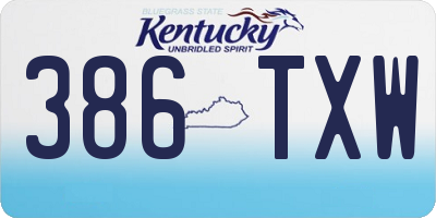 KY license plate 386TXW