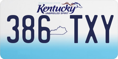 KY license plate 386TXY