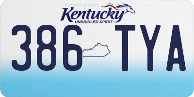 KY license plate 386TYA