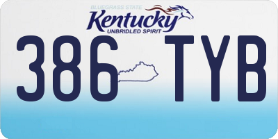 KY license plate 386TYB