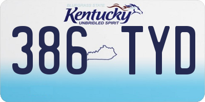KY license plate 386TYD