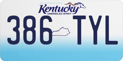 KY license plate 386TYL