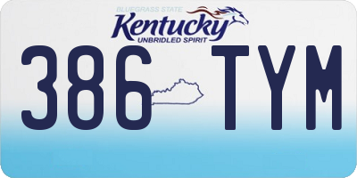 KY license plate 386TYM