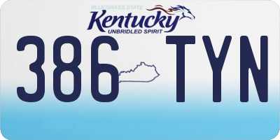 KY license plate 386TYN