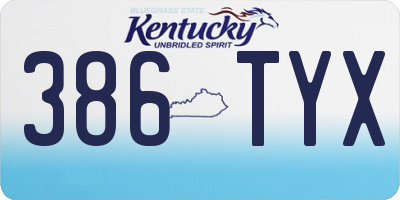KY license plate 386TYX